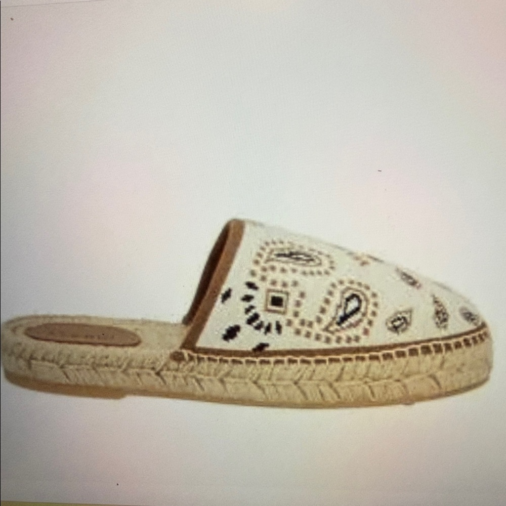 Elegant Cream Espadrille Mules size 10